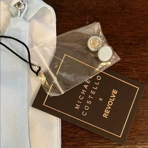 NWT Michael Costello x Revolve Elegant Light Blue one shoulder Dress - Picture 4 of 5